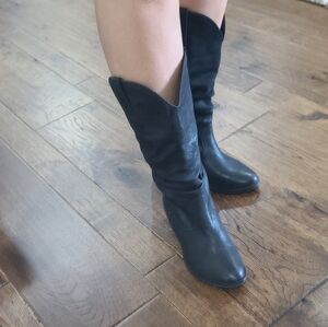 Naught Monkey Black Leather Boots